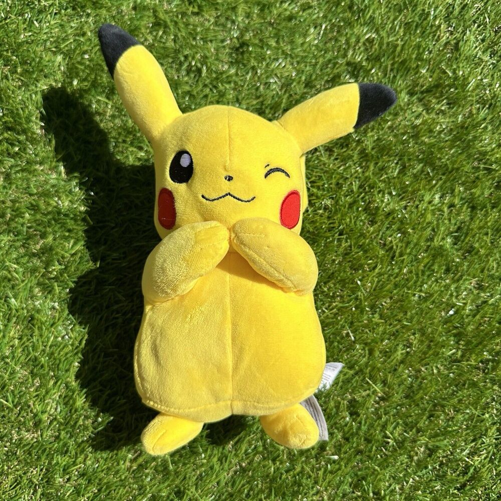 Pokemon Pikachu Winking Plush 10" Plush Soft Toy Genuine 2022